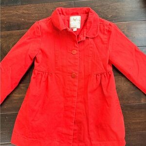 Gymboree Red Girls Pea Coat with Gathered Waist